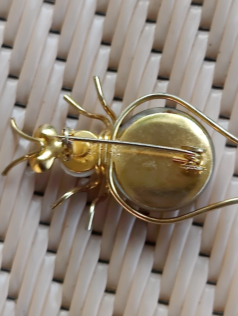 Antique Victorian Blister Pearl Bug Brooch - Picture 4 of 4